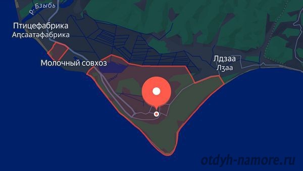 Пицунда на карте