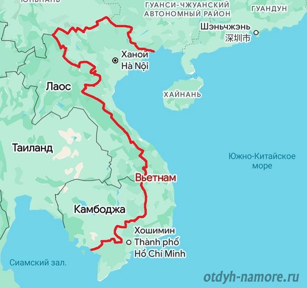 Вьетнам на карте